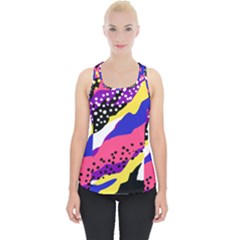 Colorful Abstract Waves Pattern Piece Up Tank Top by teeziner