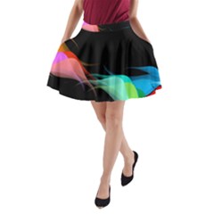 Flower 3d Colorm Design Background A-line Pocket Skirt by HermanTelo