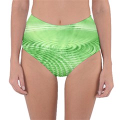 Wave Concentric Circle Green Reversible High-waist Bikini Bottoms by HermanTelo