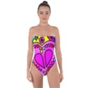Stained Glass Love Heart Tie Back One Piece Swimsuit View1