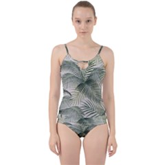 Vector Palm Leaves Pattern  Illustration Cut Out Top Tankini Set by Vaneshart