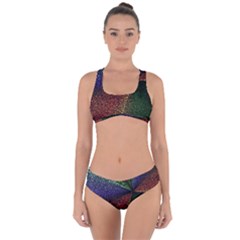Abstract Colorful Pieces Mosaics Criss Cross Bikini Set by Vaneshart