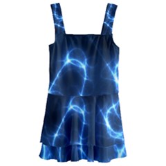 Lightning Electricity Pattern Blue Kids  Layered Skirt Swimsuit by Mariart