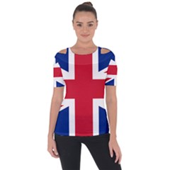 Uk Flag Shoulder Cut Out Short Sleeve Top by FlagGallery