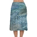 Wave Concentric Waves Circles Water Velvet Flared Midi Skirt View2