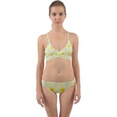 Lemonade Polkadots Wrap Around Bikini Set by bloomingvinedesign