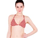 Pattern Red White Texture Seamless Bikini Top View1