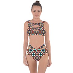 Stained Glass Pattern Texture Face Bandaged Up Bikini Set  by Simbadda