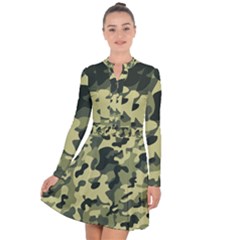 Army Camo Pattern Long Sleeve Panel Dress by Vaneshart