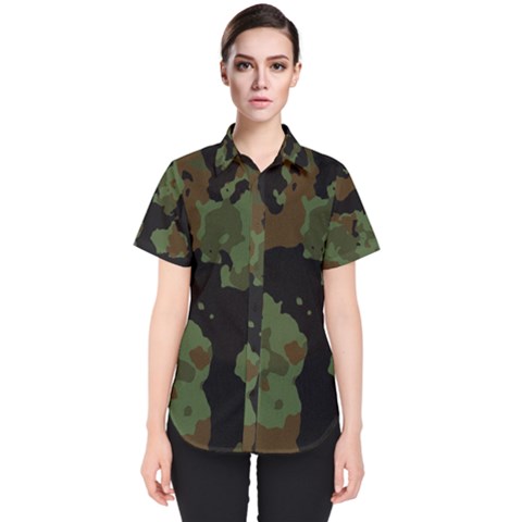 Beautiful Army Camo Pattern Women s Short Sleeve Shirt by Vaneshart
