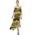 Fabric Army Camo Pattern Maxi Chiffon Cover Up Dress View1