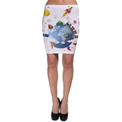 Earth Rocket Vector Earth Bodycon Skirt by Vaneshart