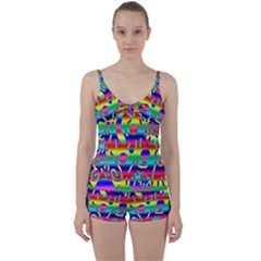 Rainbow Confetti Tie Front Two Piece Tankini by bloomingvinedesign