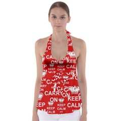 Keep Calm And Carry On Babydoll Tankini Top by Vaneshart