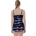 Grunge American Flag Tie Front Two Piece Tankini View2