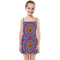 Fern  Mandala  In Strawberry Decorative Style Kids  Summer Sun Dress by pepitasart