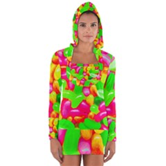 Vibrant Jelly Bean Candy Long Sleeve Hooded T-shirt by essentialimage