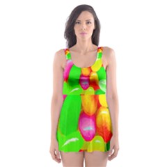 Vibrant Jelly Bean Candy Skater Dress Swimsuit by essentialimage
