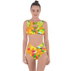Vibrant Jelly Bean Candy Bandaged Up Bikini Set 
