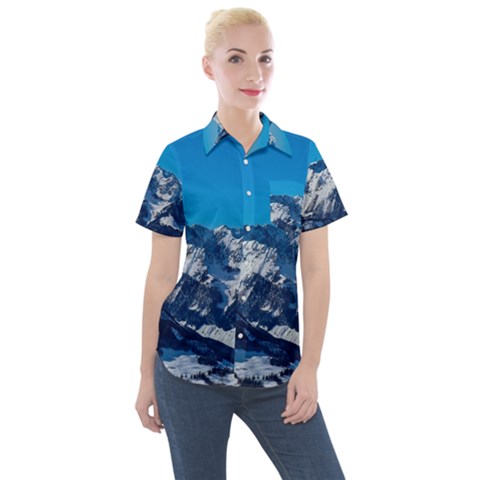 Mountain 4017326 960 720 Women s Short Sleeve Pocket Shirt by vintage2030