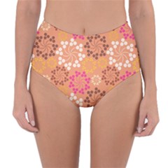 Abstract Seamless Pattern Graphic Pattern Reversible High-waist Bikini Bottoms
