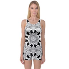 Seamless Pattern With Maple Leaves One Piece Boyleg Swimsuit by Vaneshart