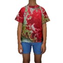 Abstract Stain Red Kids  Short Sleeve Swimwear View1