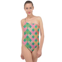 Abstract Seamless Pattern Classic One Shoulder Swimsuit