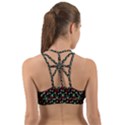 Girl With Green Hair Pattern Brown Floral Back Web Sports Bra View2