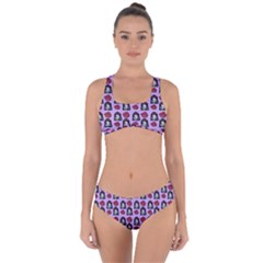 Girl Flower Pattern Lilac Criss Cross Bikini Set