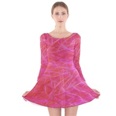 Background Abstract Texture Long Sleeve Velvet Skater Dress