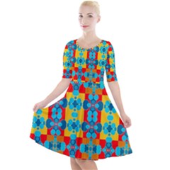 Pop Art  Quarter Sleeve A-line Dress by Sobalvarro