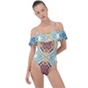 Pattern Frill Detail One Piece Swimsuit View1