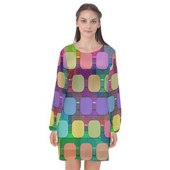 Pattern  Long Sleeve Chiffon Shift Dress  by Sobalvarro