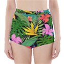 Tropical Greens High-Waisted Bikini Bottoms View1