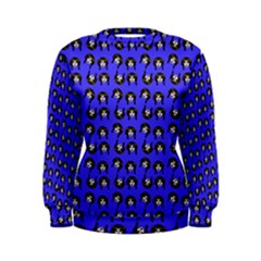 Retro Girl Daisy Chain Pattern Blue Women s Sweatshirt by snowwhitegirl