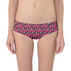 Retro Girl Daisy Chain Pattern Pink Classic Bikini Bottoms