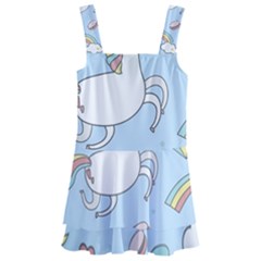 Unicorn Seamless Pattern Background Vector Kids  Layered Skirt Swimsuit by Sobalvarro