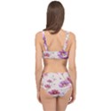 Vector Hand Drawn Cosmos Flower Pattern Cage Up Bikini Set View2