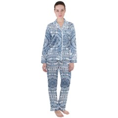 Boho Pattern Style Graphic Vector Satin Long Sleeve Pyjamas Set by Sobalvarro