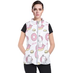 Unicorn Seamless Pattern Background Vector (1) Women s Puffer Vest by Sobalvarro