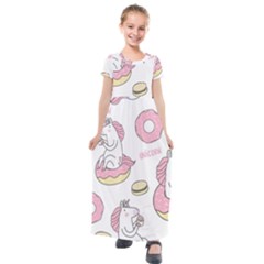 Unicorn Seamless Pattern Background Vector (1) Kids  Short Sleeve Maxi Dress by Sobalvarro