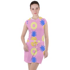 Pop Art Pineapple Seamless Pattern Vector Drawstring Hooded Dress by Sobalvarro