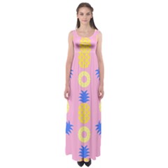 Pop Art Pineapple Seamless Pattern Vector Empire Waist Maxi Dress by Sobalvarro