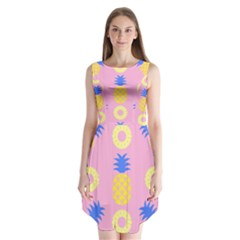 Pop Art Pineapple Seamless Pattern Vector Sleeveless Chiffon Dress   by Sobalvarro