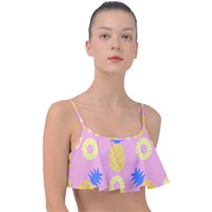 Pop Art Pineapple Seamless Pattern Vector Frill Bikini Top by Sobalvarro