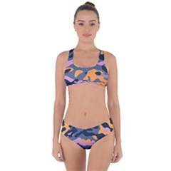Camouflage Background Textile Uniform Seamless Pattern Criss Cross Bikini Set by Vaneshart