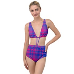 Bisexual Plaid Tied Up Two Piece Swimsuit by NanaLeonti