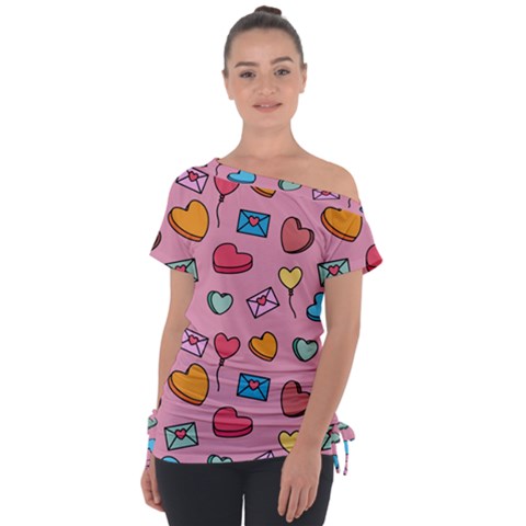 Candy Pattern Tie-up Tee by Sobalvarro