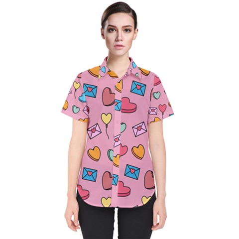 Candy Pattern Women s Short Sleeve Shirt by Sobalvarro